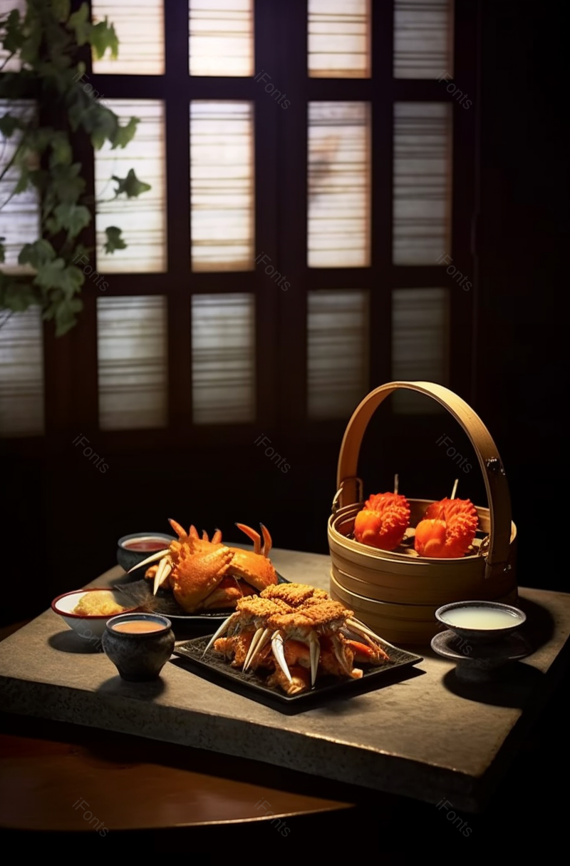 中华美食中秋大闸蟹和菊花静物,高清,摄影图,摄影图片,图片大全,摄影图免费下载